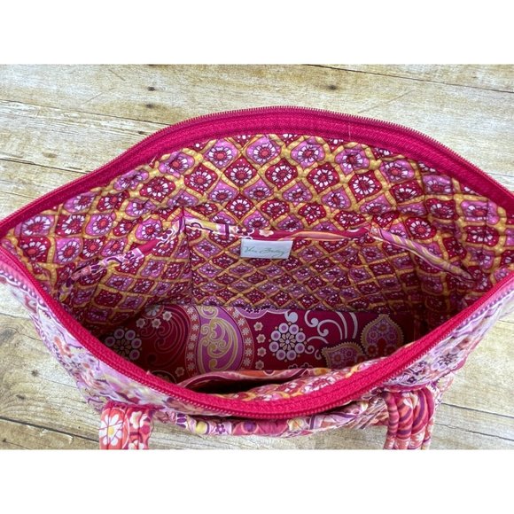 Vera Bradley Raspberry Fizz 2008 Retired Pattern Shoulder Strap Purse Tote EUC - Picture 8 of 12